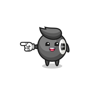 bilardo çizgi filmi, işaret eden sol hareketi, şirin tasarımı