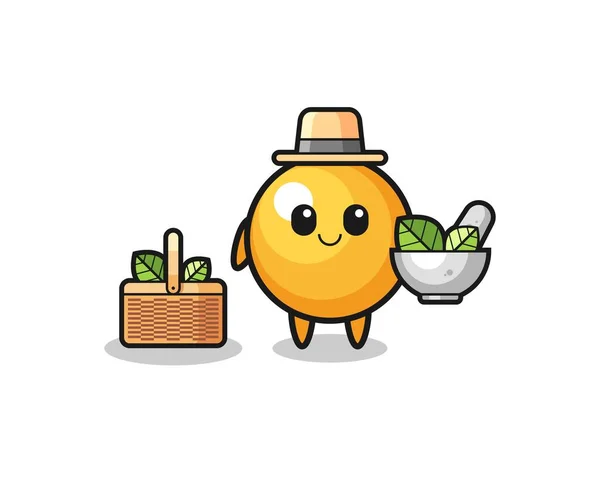 Ping Pong Herbalist Bonito Desenho Animado Design Bonito — Vetor de Stock