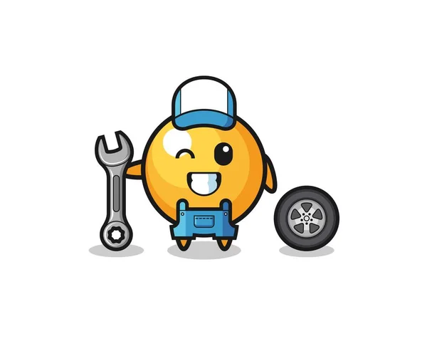 Ping Pong Character Mechanic Mascot Cute Design — Stock Vector