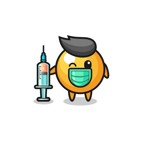 Ping Pong Mascot Vaccinator Cute Design — Stock Vector