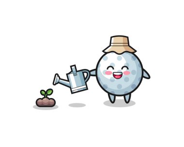 Şirin golf bitki tohumlarını sulamak, şirin tasarım.