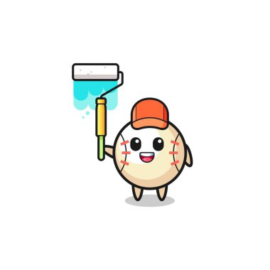 Gelecekteki uzay gemisine binen beysbol çizgi filmi, şirin bir tasarım.