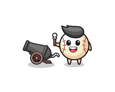 Sevimli beysbol çizgi filmi, yoyo oynuyor, şirin tasarım.