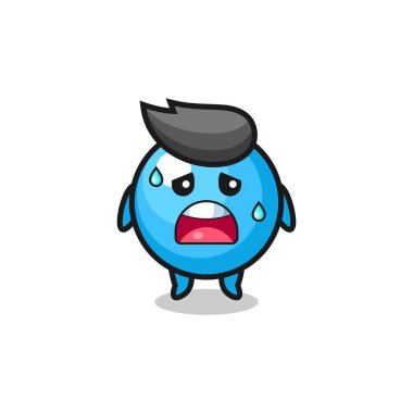 Çiklet topunun yorgunluk karikatürü, şirin tasarım.