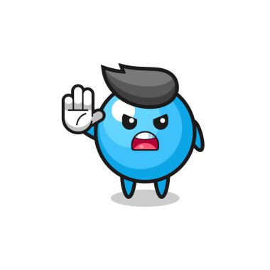 sakız topu karakteri dur hareketi yapıyor, şirin tasarım