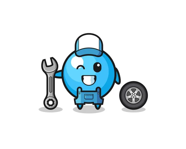 Gum Ball Character Mechanic Mascot Cute Design — Stock Vector