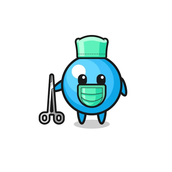 Surgeon Gum Ball Mascot Character Cute Design — Stock Vector
