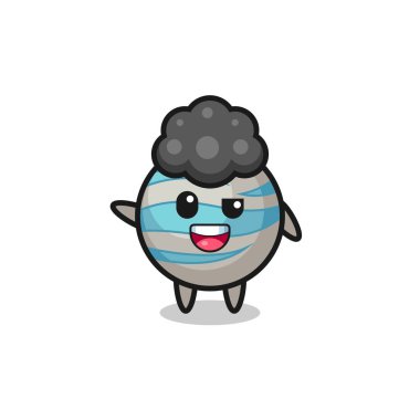 Afro çocuk rolünde gezegen karakteri, şirin bir tasarım.