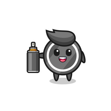 Grafiti bombacısı olarak şirin hokey diski, şirin tasarım.