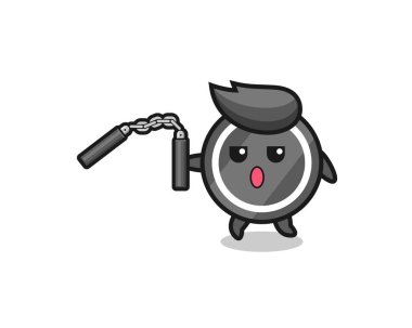 Mınçıka kullanan hokey diski çizgi filmi, şirin tasarım.