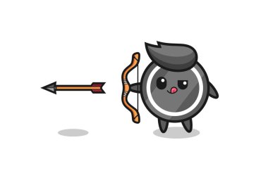 Hokey diski karakteri, okçuluk, şirin tasarım.