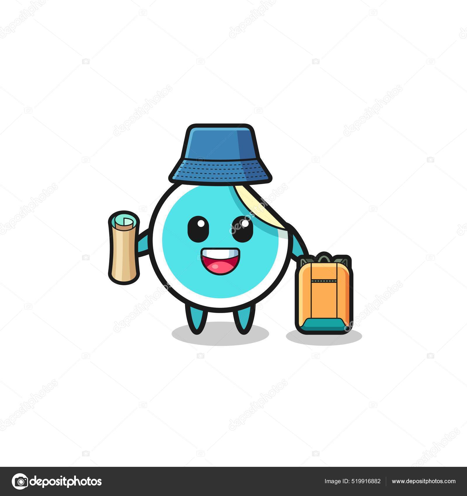 ステッカーマスコットキャラクターをハイカーとしてかわいいデザイン ストックベクター C Heriyusuf Rap Gmail Com