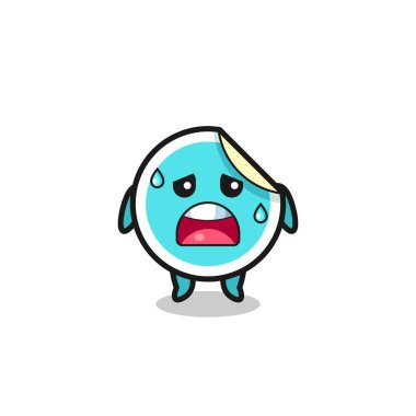 Yapıştırmanın yorgunluk karikatürü, şirin tasarım.