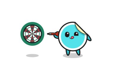 Şirin çıkartma dart oynuyor, şirin tasarım.