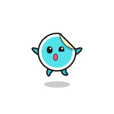 Çıkartma karakteri zıplama hareketi, şirin tasarım