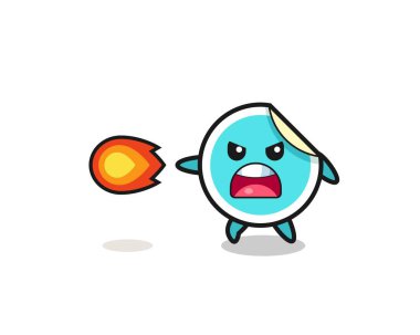 Şirin çıkartma maskotu ateş gücü, şirin tasarım.