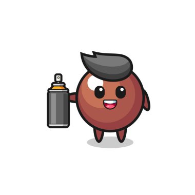 Grafiti bombacısı olarak şirin bir çikolata topu, şirin bir tasarım.