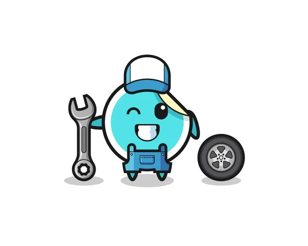 Sticker Character Mechanic Mascot Cute Design — Stock Vector