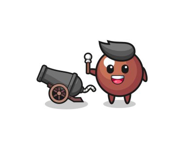 Sevimli çikolata topu atışı, top atışı, şirin tasarım.