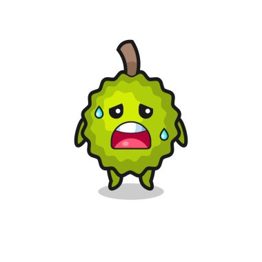 Durian 'ın bitkinlik karikatürü, şirin tasarım.