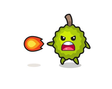 Şirin Durian maskotu ateş gücü, şirin tasarım.