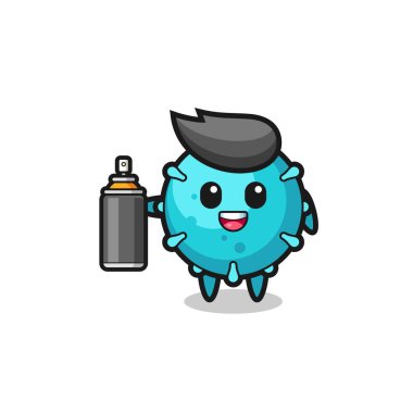 Grafiti bombacısı olarak şirin bir virüs, şirin bir tasarım.