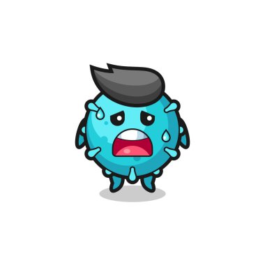 Virüsün yorgunluk karikatürü, şirin tasarım.