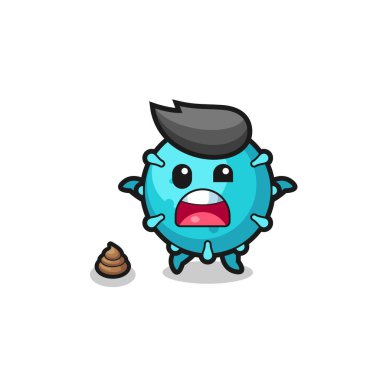 Virüs dünyası kakayla karşılaştığına şaşırdı, şirin tasarım.