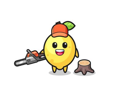 Limon oduncusu, elinde testere, şirin bir tasarım.