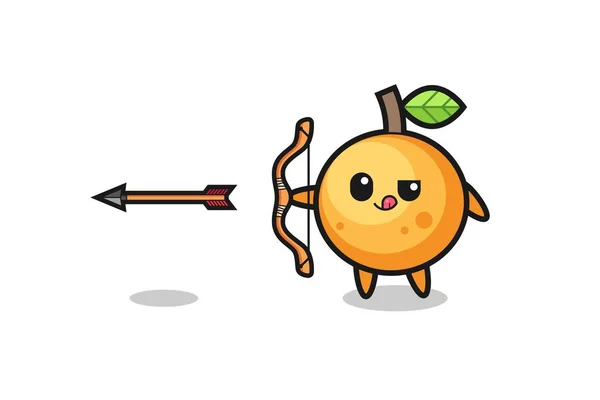 Ilustracja Pomarańczowy Owoc Znak Robi Łucznictwo Ładny Projekt — Wektor stockowy