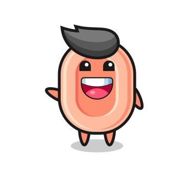 Mutlu sabun şirin maskot karakteri, şirin tasarım
