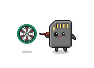 Şirin hafıza kartı dart oynuyor, şirin tasarım.