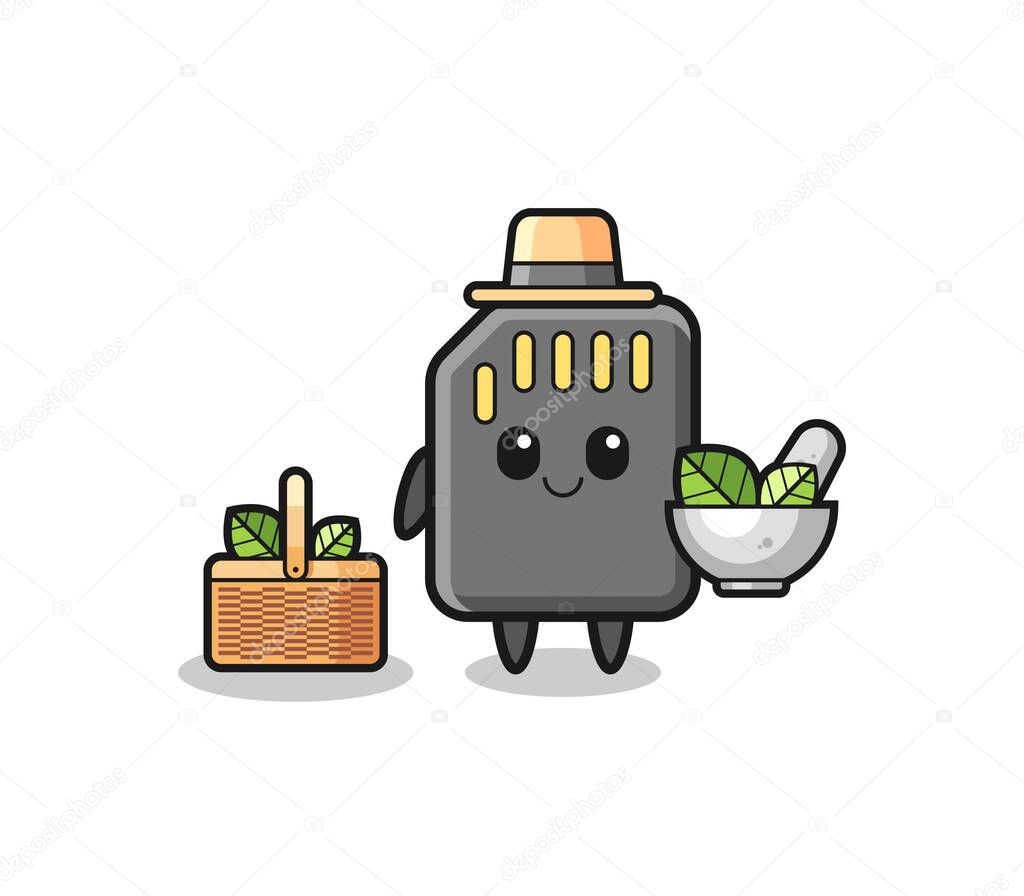 memory card herbalist cute cartoon , cute design