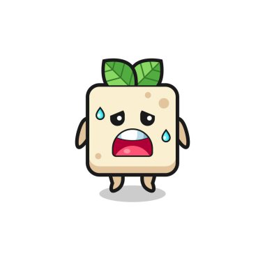 Tofu 'nun yorgunluk karikatürü, şirin tasarım.