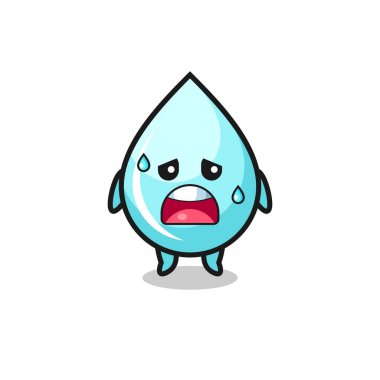 Su damlasının yorgunluk karikatürü, şirin tasarım.