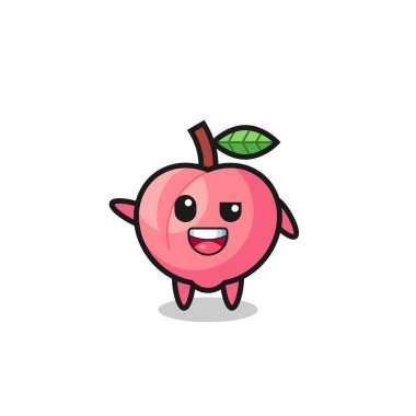 Şeftali karakteri, afro çocuk, şirin tasarım.