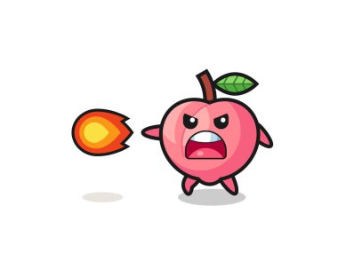 Şirin şeftali maskotu ateş gücü, şirin tasarım.