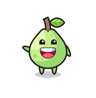 Mutlu guava şirin maskot karakteri, şirin tasarım