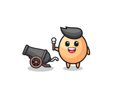 Şirin bir yumurta atışı, top kullanarak, şirin tasarım.