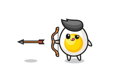 Haşlanmış yumurta karakteri tasarımı okçuluk, şirin tasarım.