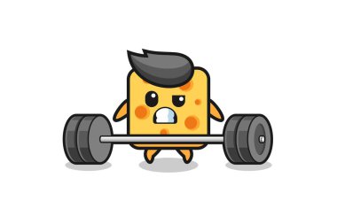 Bir halter kaldırma çizgi filmi, şirin bir tasarım.