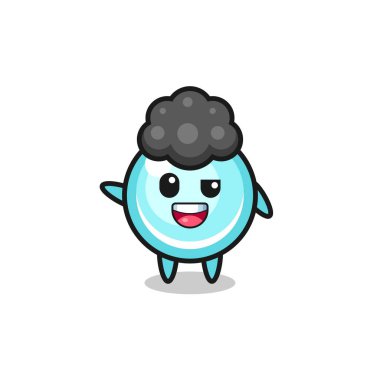 Afro çocuk rolünde balon karakteri, şirin tasarım.