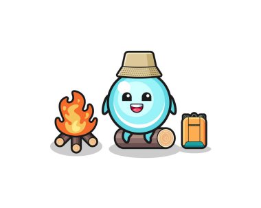 Balon karikatürünün kamp çizimi, şirin tasarım.