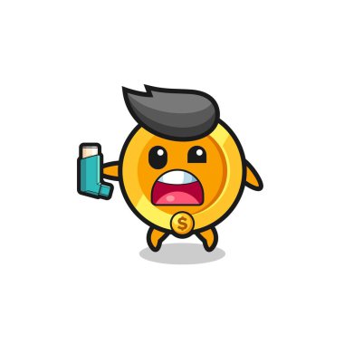 Dolar maskotunun astımı vardı. Astım spreyini tutarken, şirin bir tasarım.