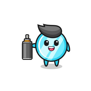 Grafiti bombacısı olarak sevimli ayna, şirin tasarım.