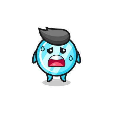 Aynanın yorgunluk karikatürü, şirin tasarım.