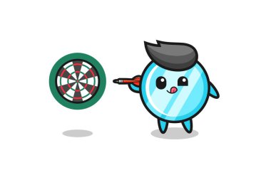 Tatlı ayna dart oynuyor, şirin tasarım.