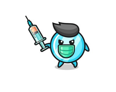 Virüsle savaşmak için ayna çizimi, şirin bir tasarım.