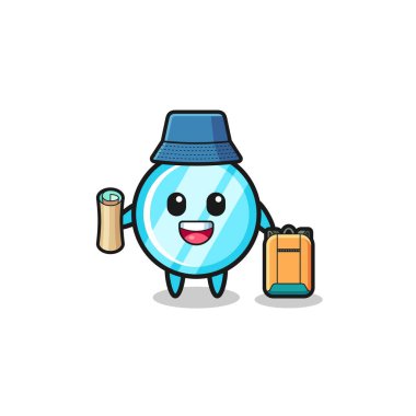 Yürüyüşçü olarak ayna maskotu karakteri, şirin tasarım