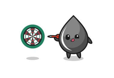 Şirin yağ damlası dart oynuyor, şirin tasarım.